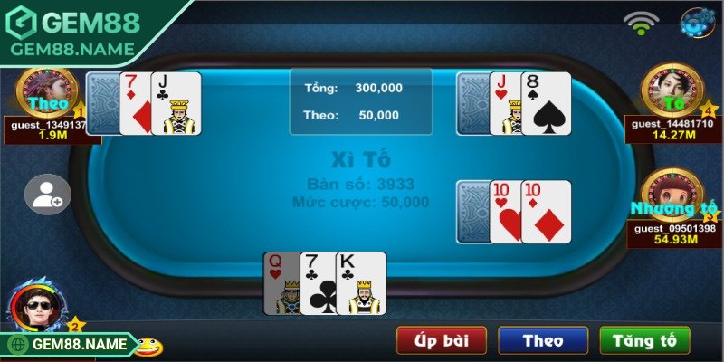 Xì Tố Gem88 - Trò Đánh Bài Trực Tuyến Uy Tín Hiện Nay 3 Hạn mức cược trong mỗi ván game bài